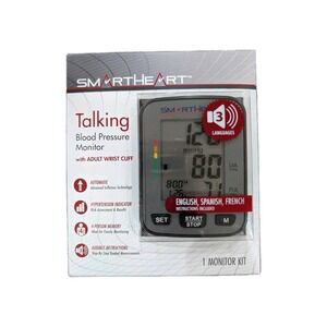 Smartheart Talking Blood  Pressure Monitor Wrist Cuff 3 Languages Memory 4 Users